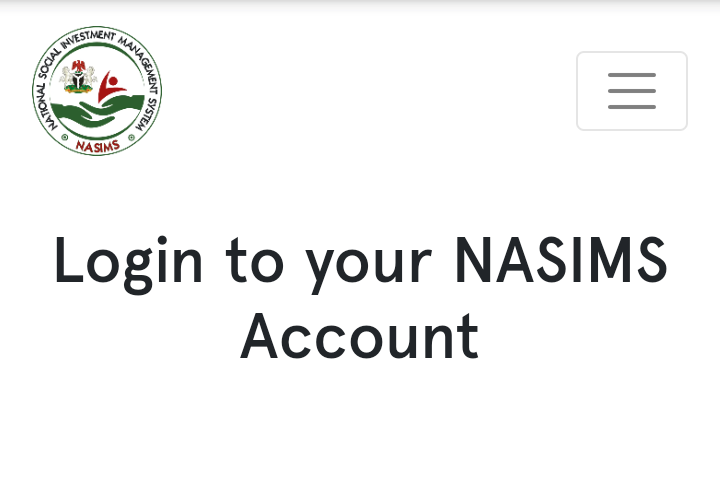 NASIMS Dashboard Login