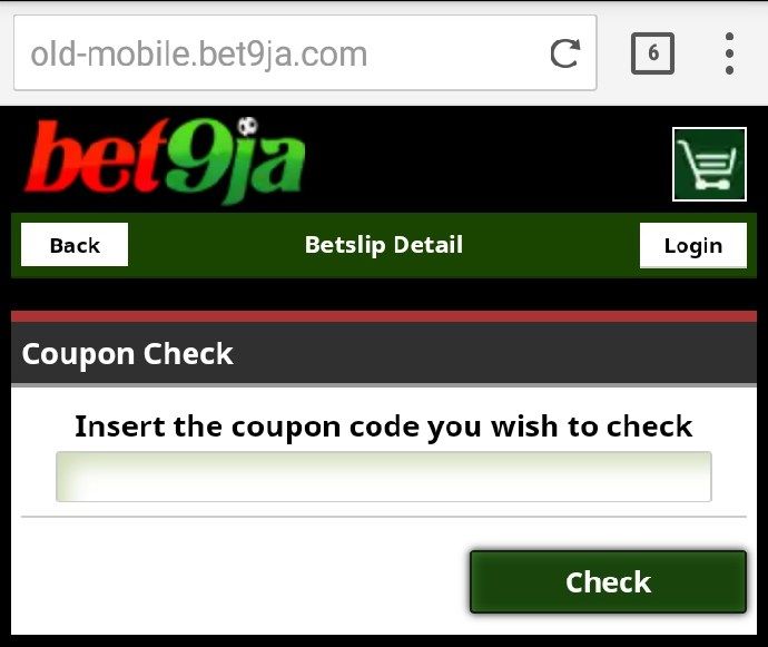 Bet9ja Old Mobile Coupon Check