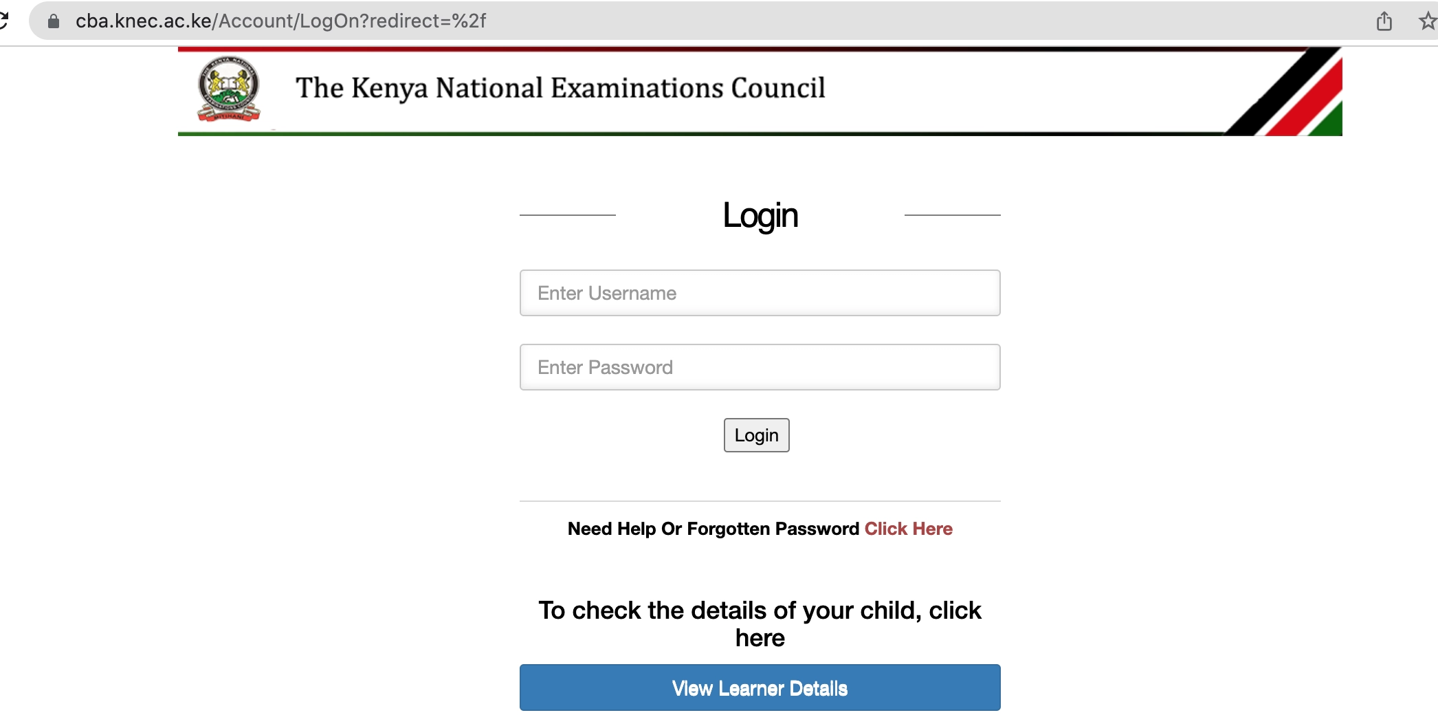 CBA KNEC Portal