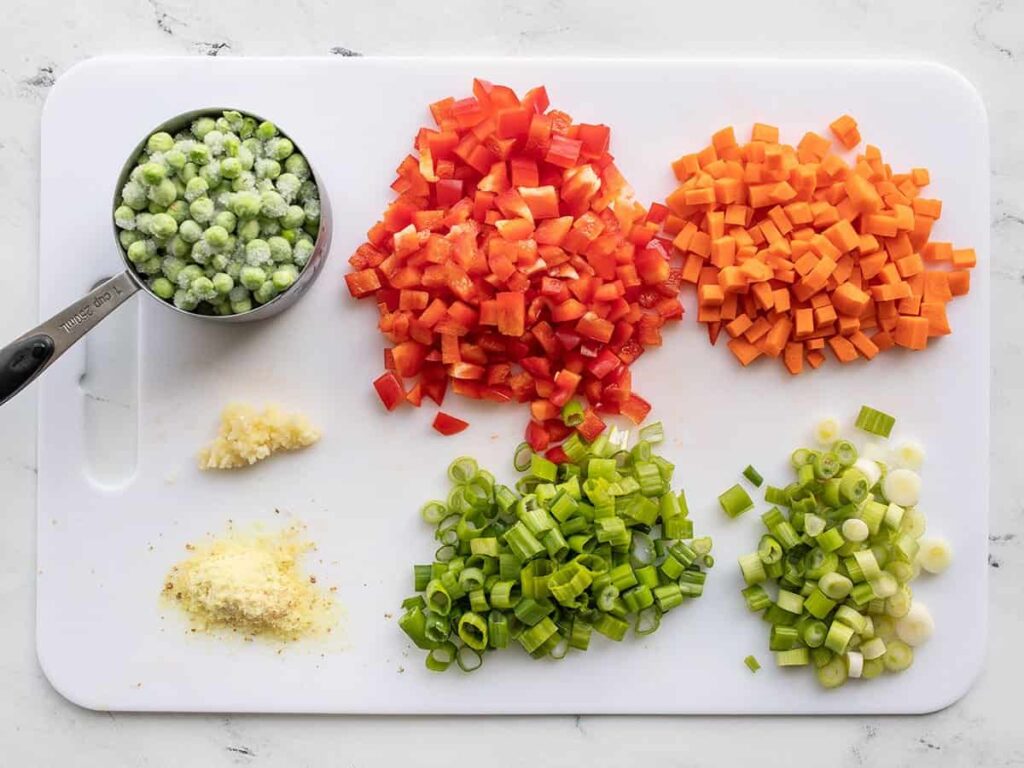 diced vegetables